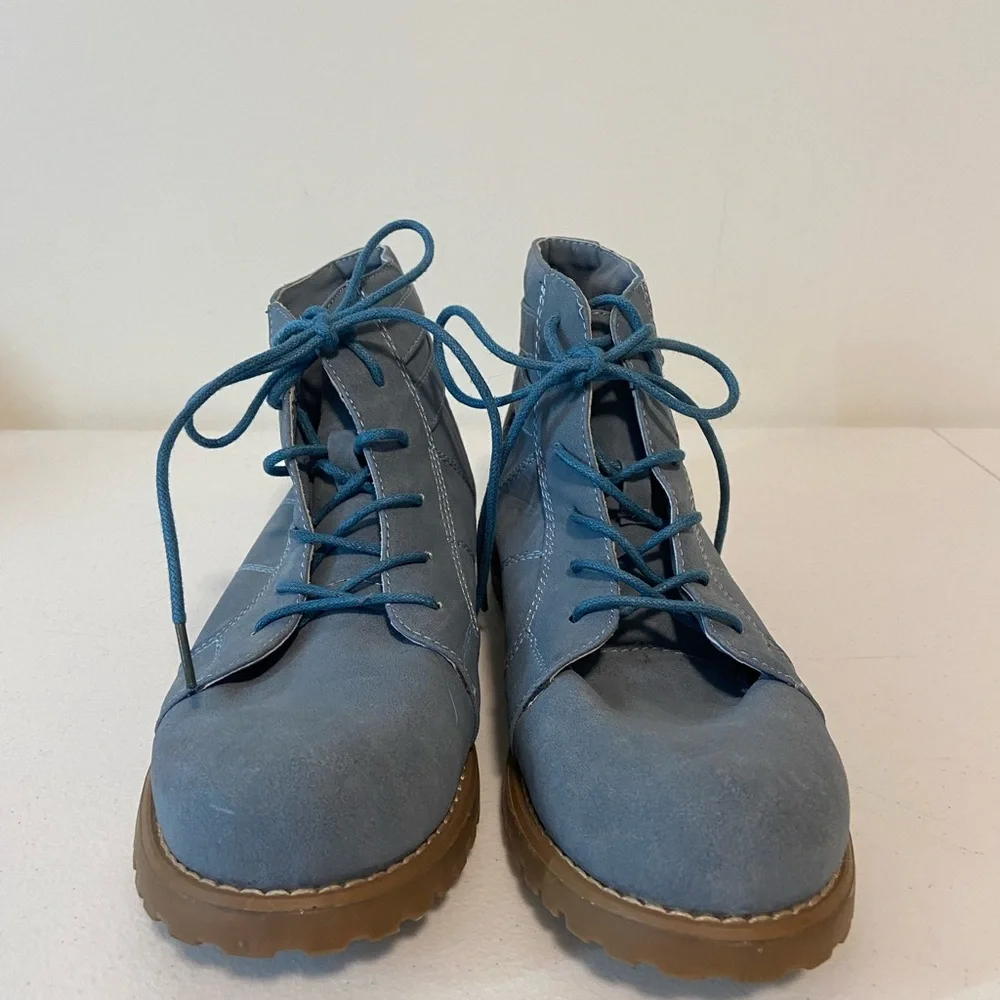 De Blossom Collection women’s blue urvasi-24 lace up ankle‎ boots size 8.5